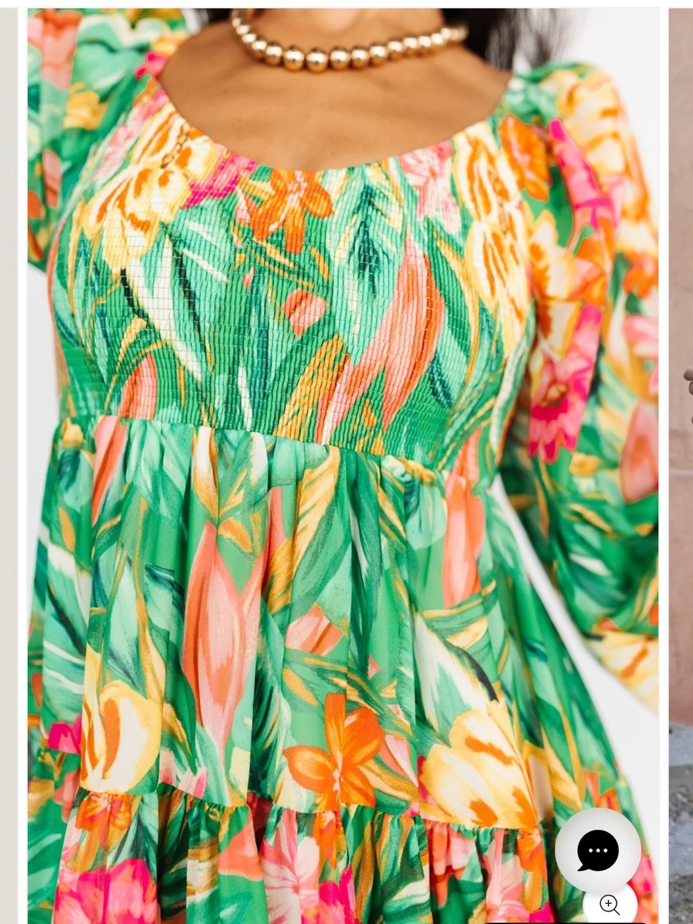 Baltic Born Acapulco Short Dress in Green Multi Print Size Small - Picture 4 of 8